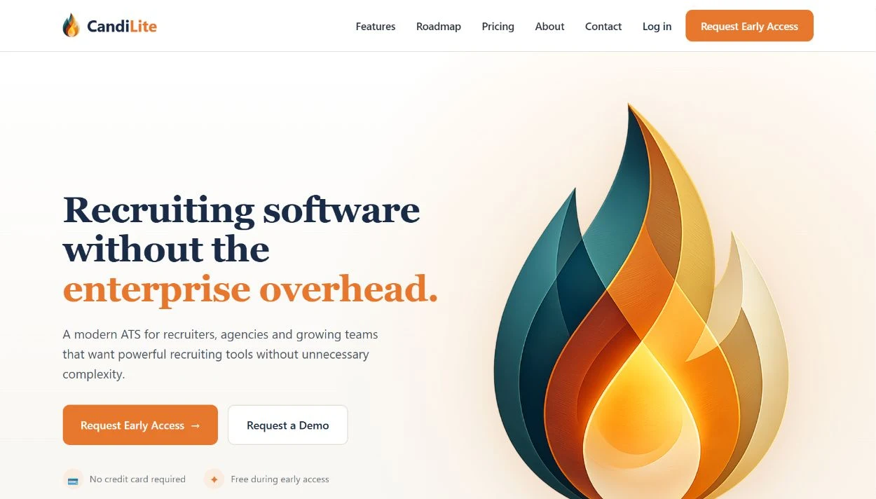 CandiLite homepage design